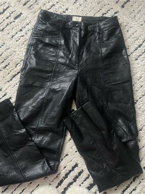 Wilfred Black Faux-Leather High-Rise Pants